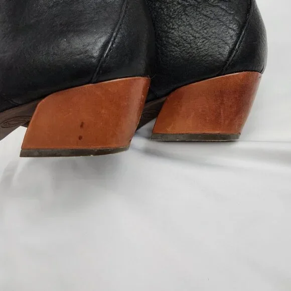 Kork Ease Helen Leather Ankle Boots Women's 6 Black Brown Lace Up Heritage Derby - Picture 10 of 14